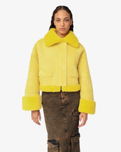 Load image into Gallery viewer, Shearling Jacket | Women Coats & Jackets Yellow | GCDS®