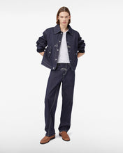 Load image into Gallery viewer, Collared Raw Denim Bomber
