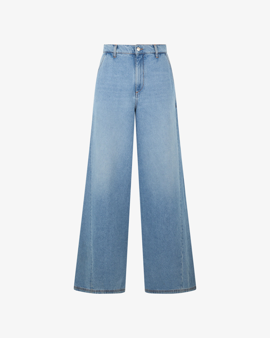 Stone Washed Denim Wide Hybrid Trousers