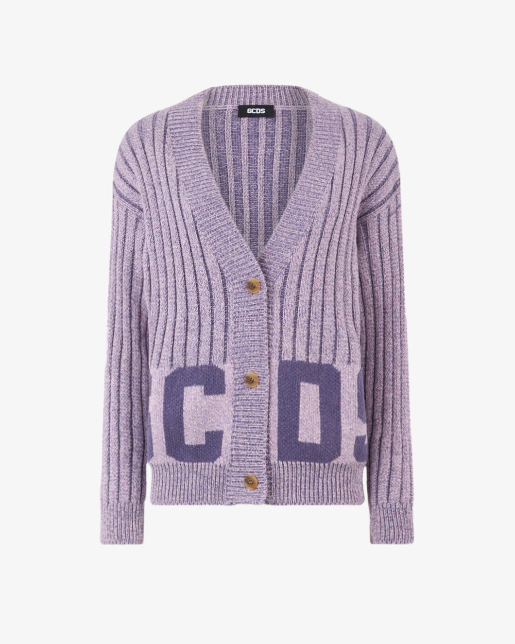 Ribbed Low Logo Buttoned Cardigan