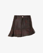 Load image into Gallery viewer, Rub-Off Leather Pleated Mini Skirt
