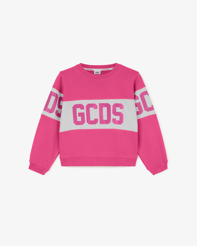 Junior Gcds Logo Band Crewneck | Girl Hoodie  Fuchsia | GCDS®