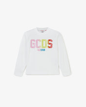 Load image into Gallery viewer, Junior Logo Long Sleeves T-Shirt | Girl T-Shirts White | GCDS®
