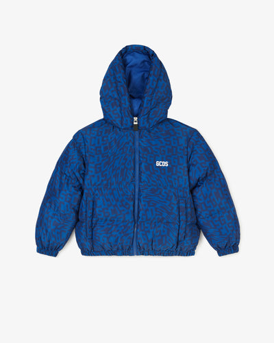 Junior Gcds Monogram Padded Jacket | Unisex Outerwear Blue | GCDS®