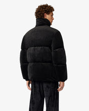 Load image into Gallery viewer, Gcds Logo Band Velvet Puffer Jacket | Unisex Coats &amp; Jackets Black | GCDS®
