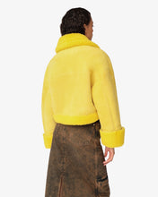 Load image into Gallery viewer, Shearling Jacket | Women Coats &amp; Jackets Yellow | GCDS®
