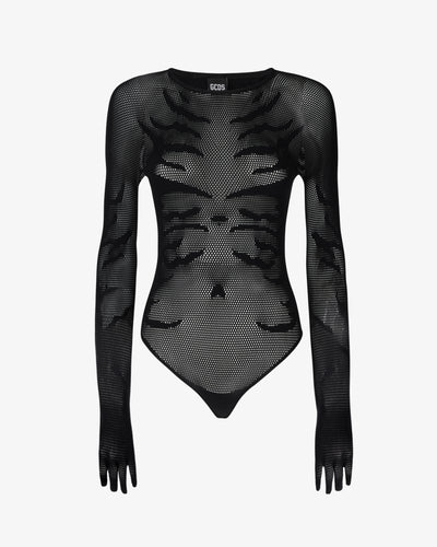 Zebra Bodysuit | Women Bodysuits Black | GCDS®