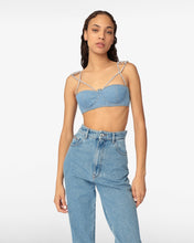 Load image into Gallery viewer, Choker Denim Bra
