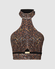 Load image into Gallery viewer, Leopard sequin neck top: Women Tops Multicolor | GCDS
