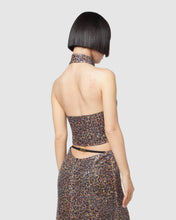 Load image into Gallery viewer, Leopard sequin neck top: Women Tops Multicolor | GCDS
