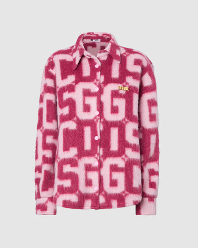 Gcds monogram jacquard overshirt: Women Shirts Pink | GCDS