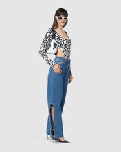 Load image into Gallery viewer, Bling stones denim trousers: Women Trousers Light Blue | GCDS
