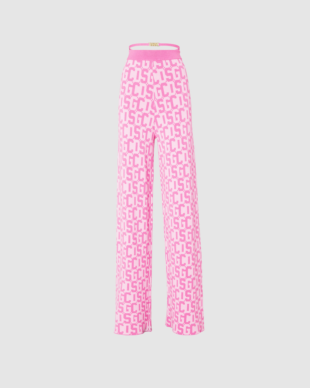 Gcds monogram jacquard trousers: Women Trousers Pink | GCDS