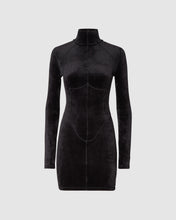 Load image into Gallery viewer, Stretch velvet mini dress: Women Dresses Black | GCDS
