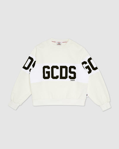 GCDS logo band Crewneck: Unisex  Hoodie and tracksuits  Off white | GCDS