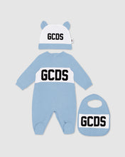 Load image into Gallery viewer, GCDS logo motif Three-piece Baby Gift Set: Unisex  Playsuits and Gift Set Light blue | GCDS
