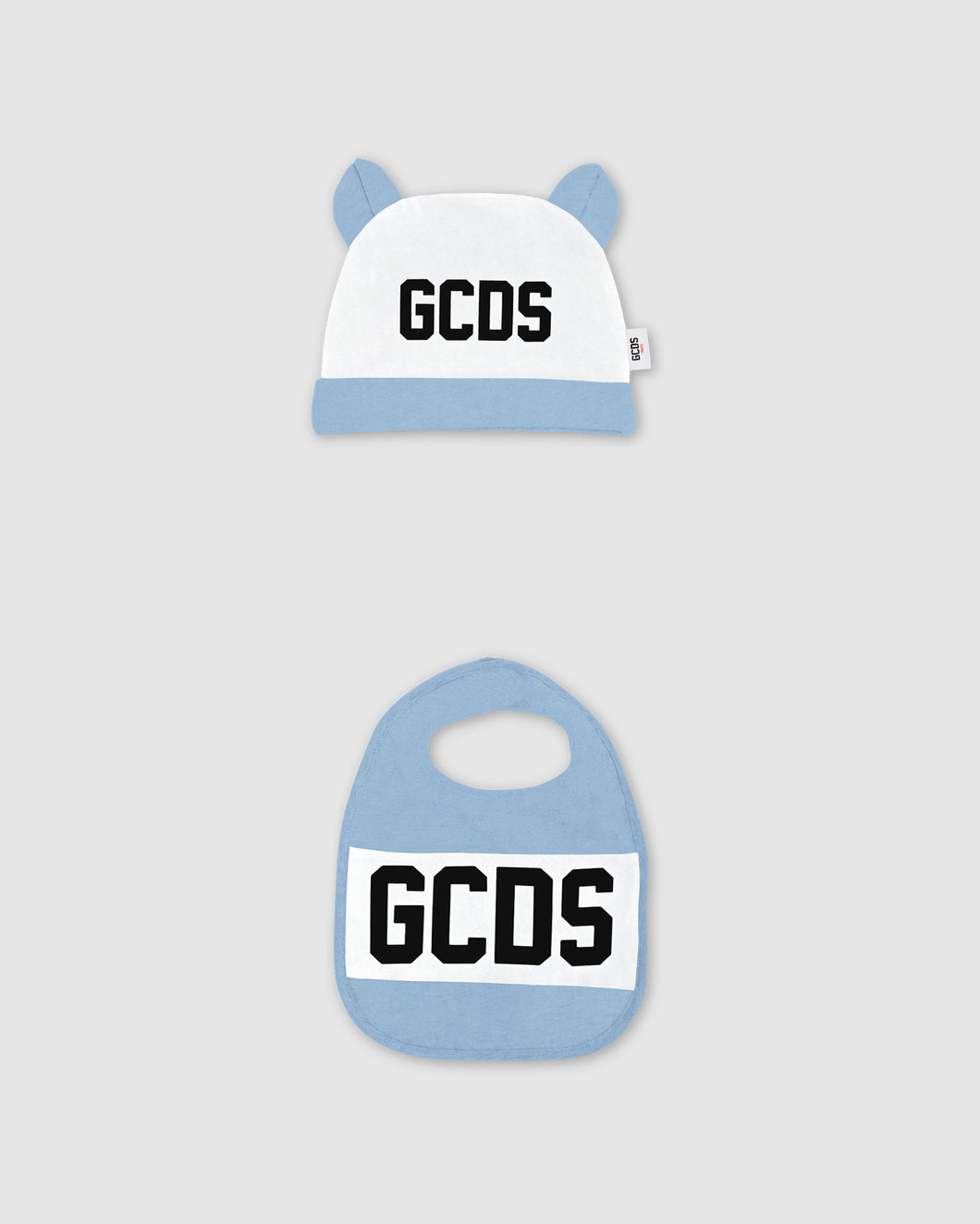 GCDS logo motif Two-piece Baby Gift Set: Unisex  Playsuits and Gift Set Light blue | GCDS