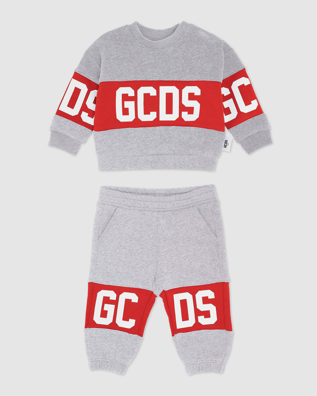 Baby GCDS logo motif tracksuit: Unisex  Hoodie and tracksuits  Grey | GCDS