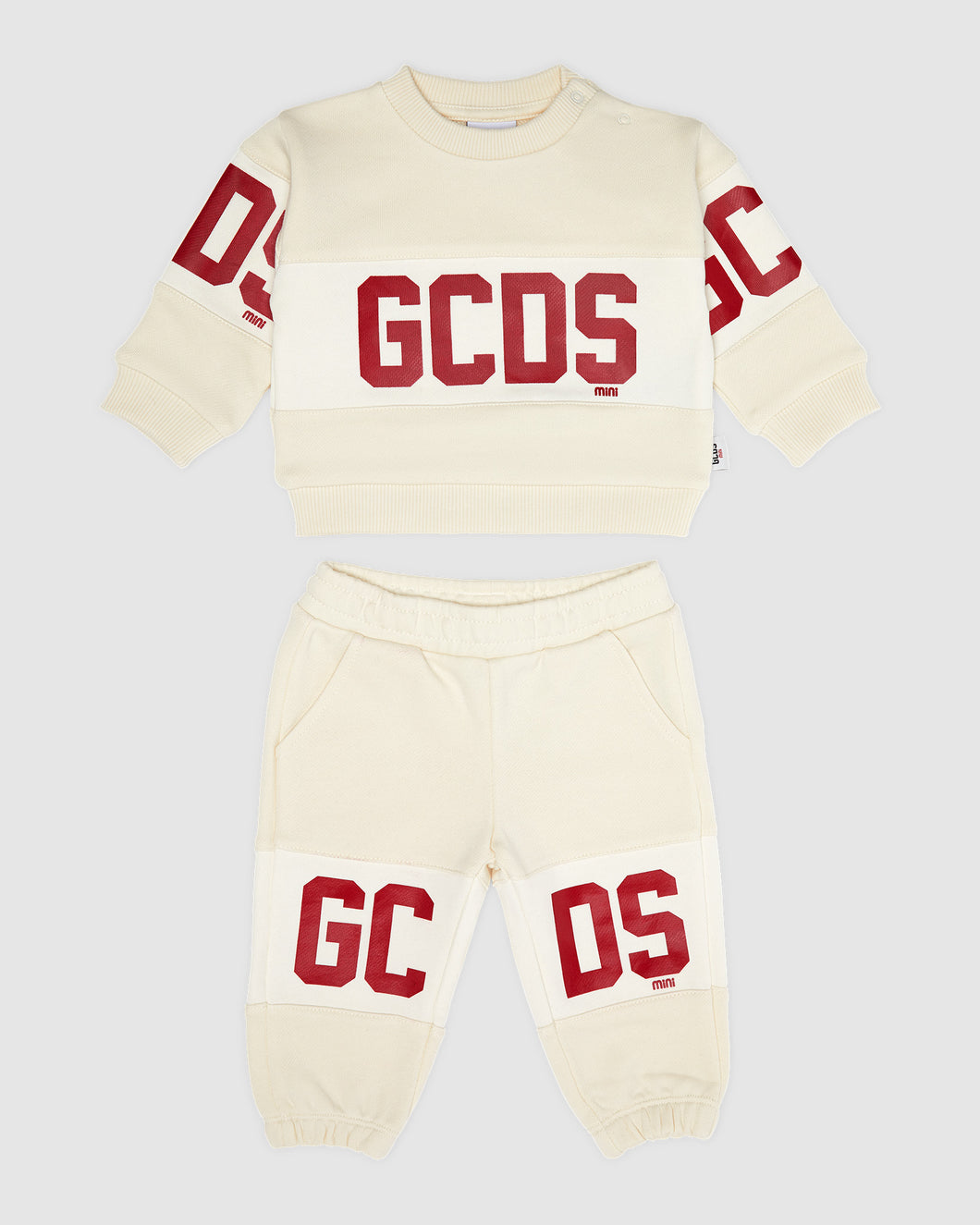 Baby Gcds Logo band Tracksuit: Unisex Hoodie and tracksuits Whitecap Grey | GCDS