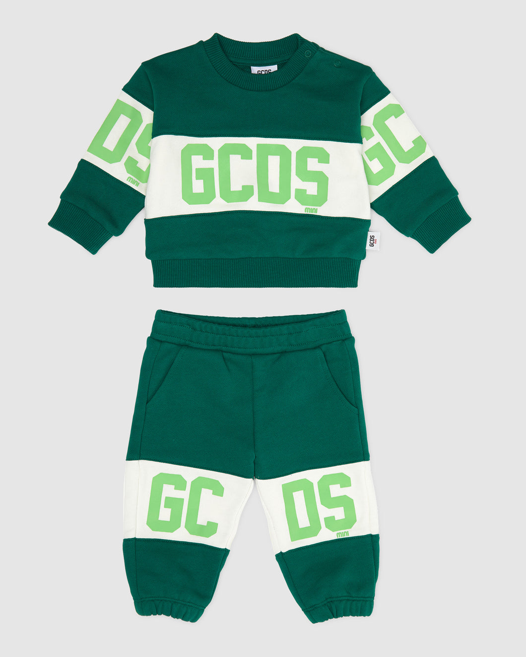 Baby Gcds Logo band Tracksuit: Unisex Hoodie and tracksuits Green | GCDS