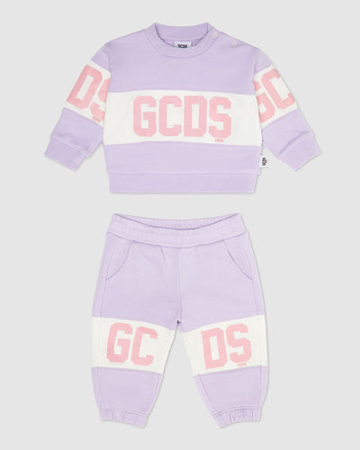 Baby Gcds Logo band Tracksuit: Unisex Hoodie and tracksuits Lilac | GCDS