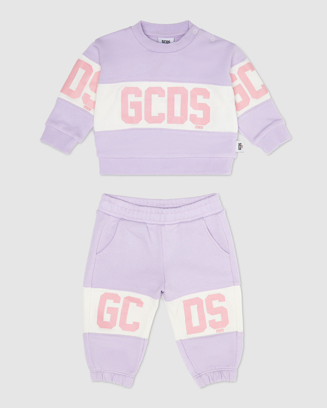 Baby Gcds Logo band Tracksuit: Unisex Hoodie and tracksuits Lilac | GCDS