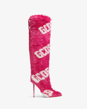 Load image into Gallery viewer, Faux Fur Logo Boots | Women Boots Fuchsia | GCDS®
