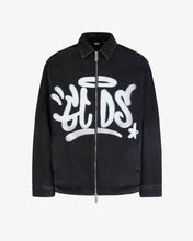 Load image into Gallery viewer, Gcds Graffiti Harrington Denim Jacket | Men Coats &amp; Jackets Black | GCDS®
