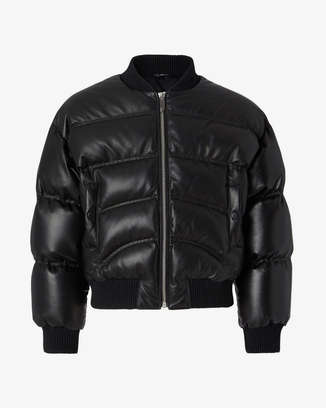 Leather Puffer Bomber | Men Coats & Jackets Black | GCDS®