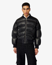 Load image into Gallery viewer, Leather Puffer Bomber | Men Coats &amp; Jackets Black | GCDS®
