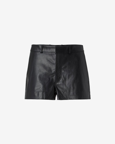 Leather Shorts | Men Trousers Black  | GCDS®