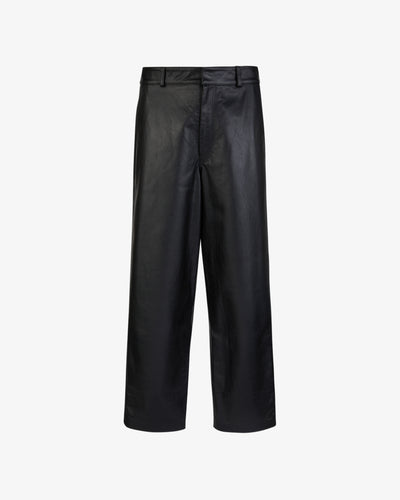 Oversized Leather Pants | Men Trousers Black | GCDS®