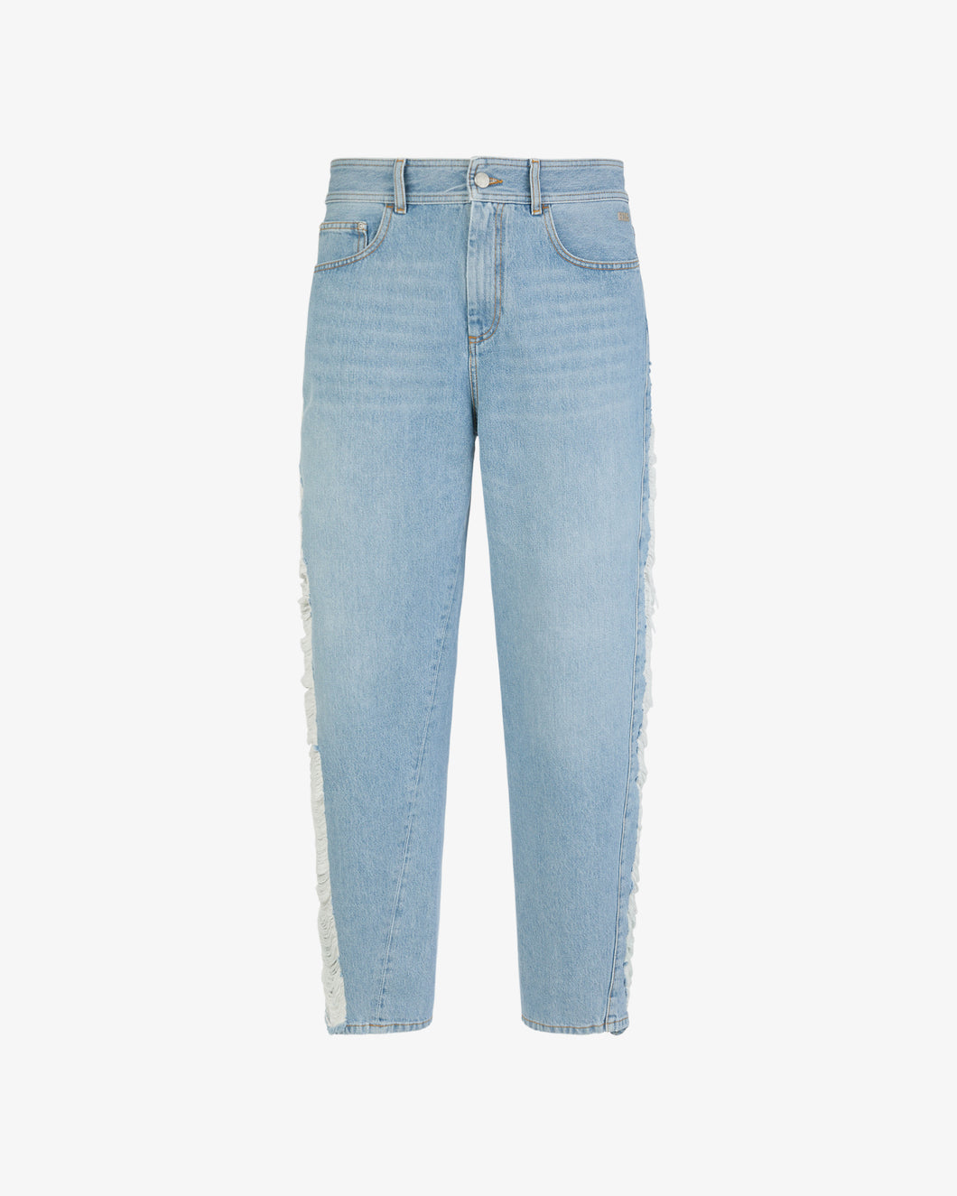 Ripped Wide Laser Denim Trousers | Men Trousers Light Blue | GCDS®