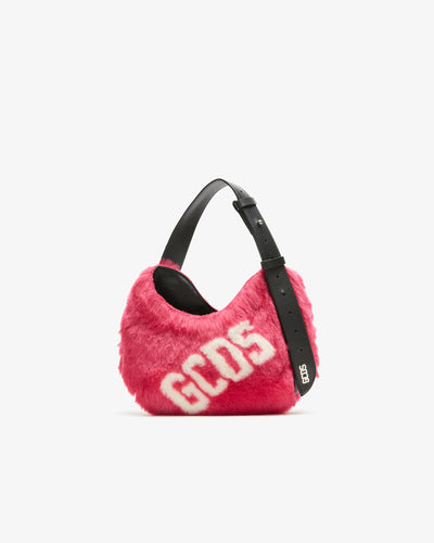 Comma Small Faux Fur Logo Twist Bag | Women Bags Fuchsia | GCDS®