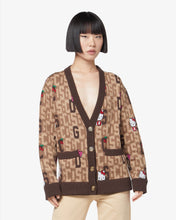 Load image into Gallery viewer, Hello Kitty monogram cardigan: Women Knitwear Brown | GCDS
