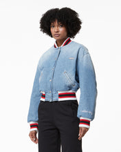 Load image into Gallery viewer, Hello Kitty Denim Bomber : Women Outerwear New Light Blue | GCDS
