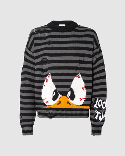 Daffy Duck sweater : Men Knitwear Black | GCDS