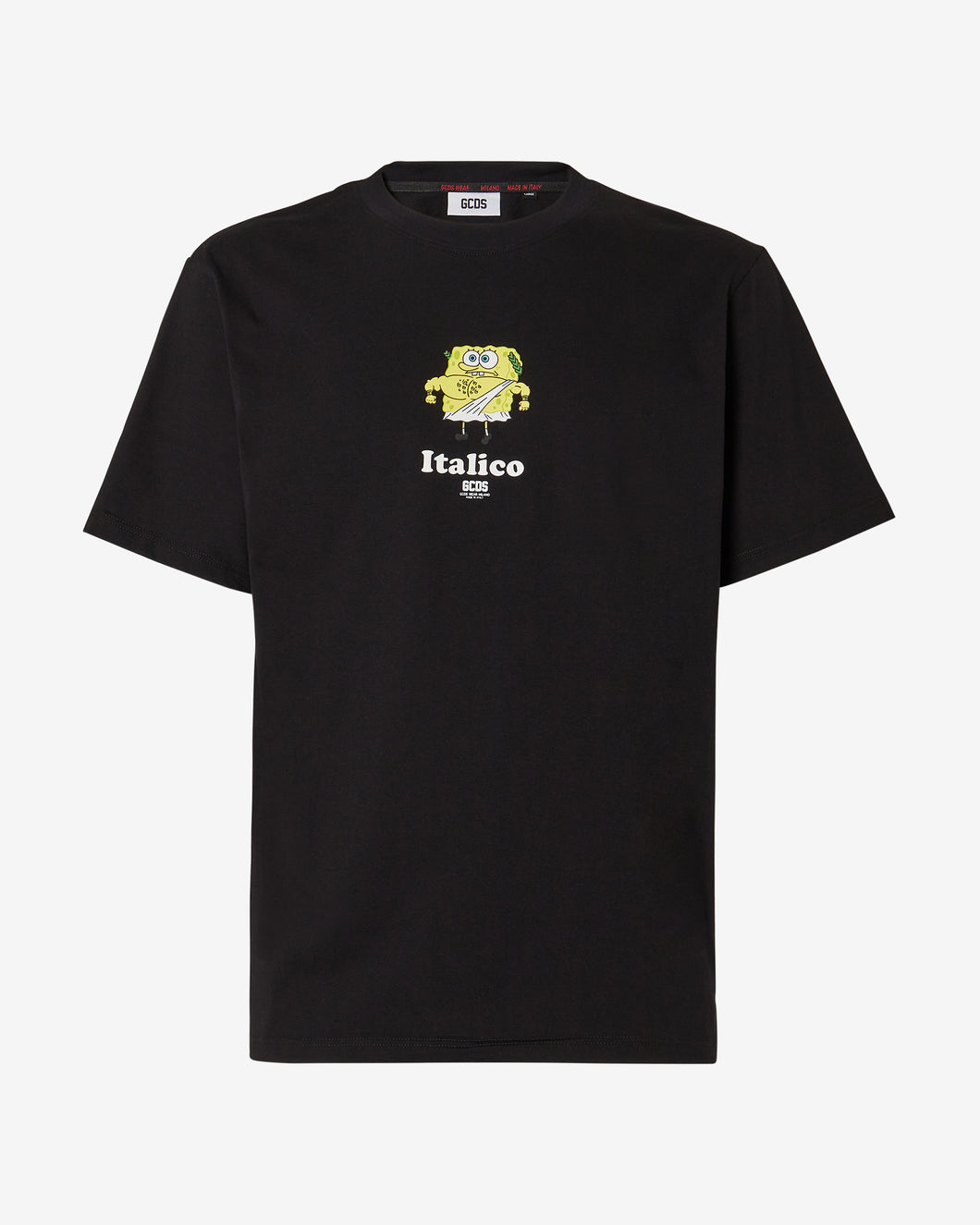 Spongebob Italico Basic T-Shirt : Men T-shirts Black | GCDS