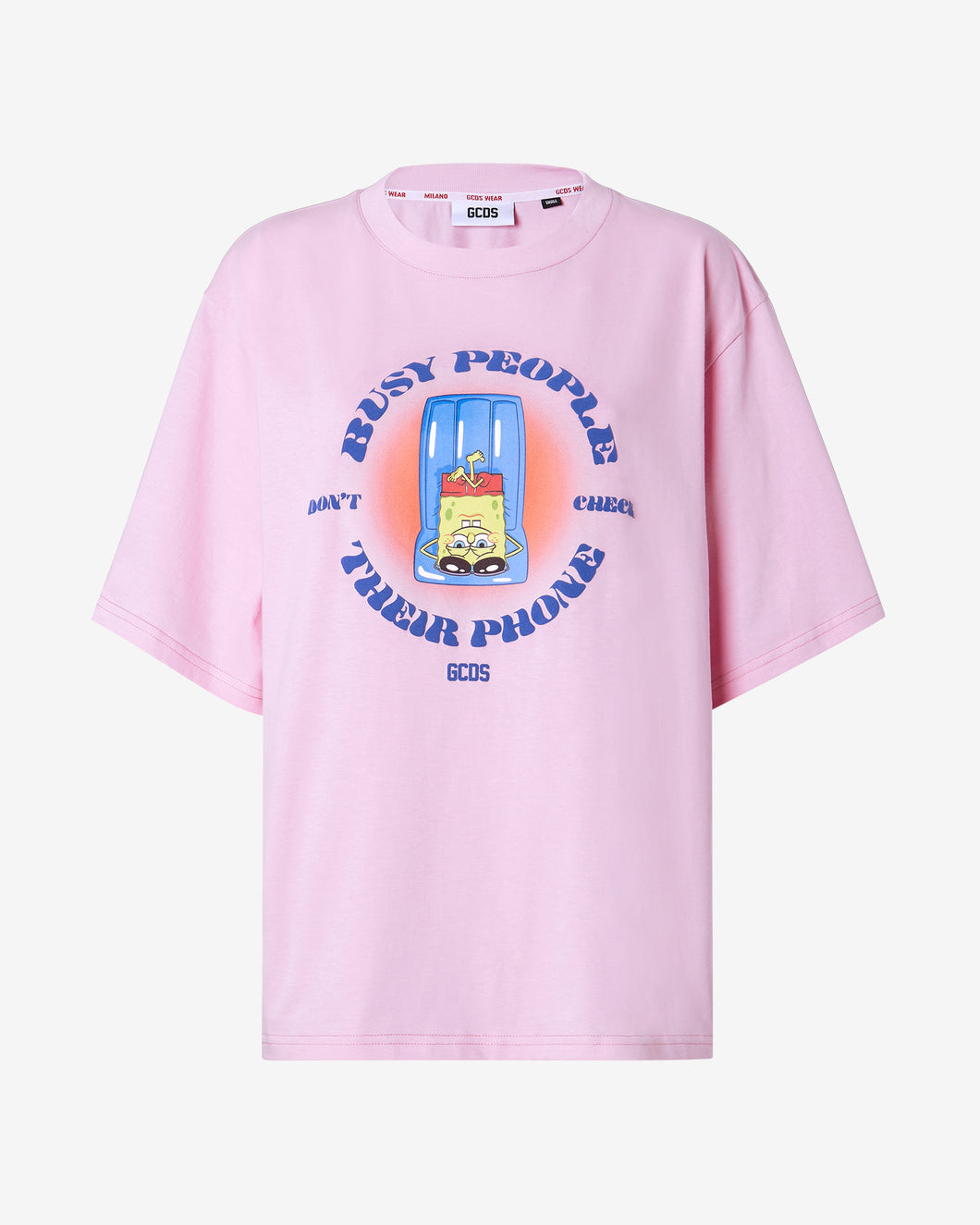 Spongebob Busy People T-shirt : Women T-shirts Pink | GCDS