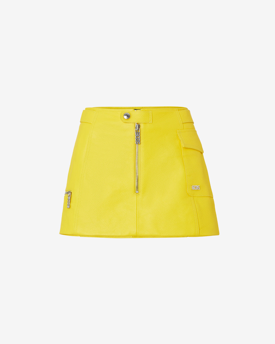 Spongebob Leather Mini Skirt : Women Skirts Yellow | GCDS