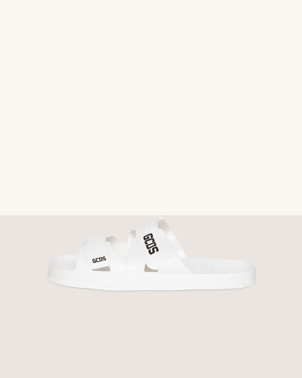 Rubber slider sandal: Unisex Shoes White | GCDS