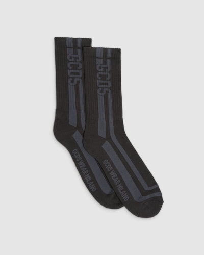 Overdyed roundy socks: Men Socks Black | GCDS