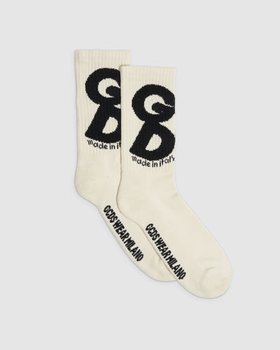 Andy logo socks: Men Socks Dark White | GCDS