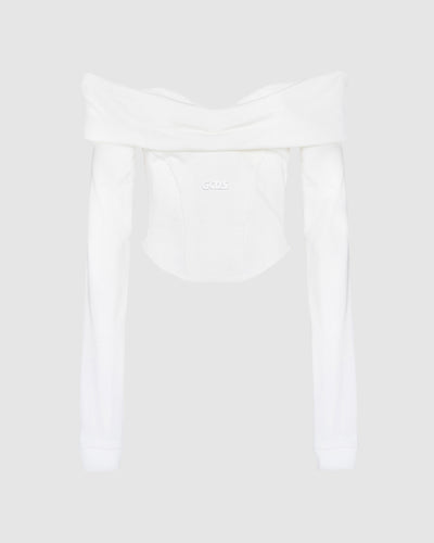 Longsleeves printed top: Women T-Shirts Dark White | GCDS