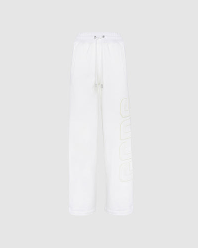 Embroidered GCDS logo sweatpants: Women Trousers Dark White | GCDS