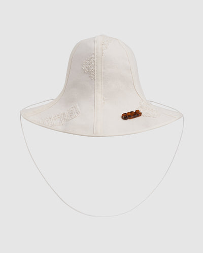 Frayed denim foldable hat: Women Hats Dark White | GCDS
