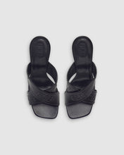 Load image into Gallery viewer, Logo embossed criss-cross sandals: Women Shoes Black | GCDS
