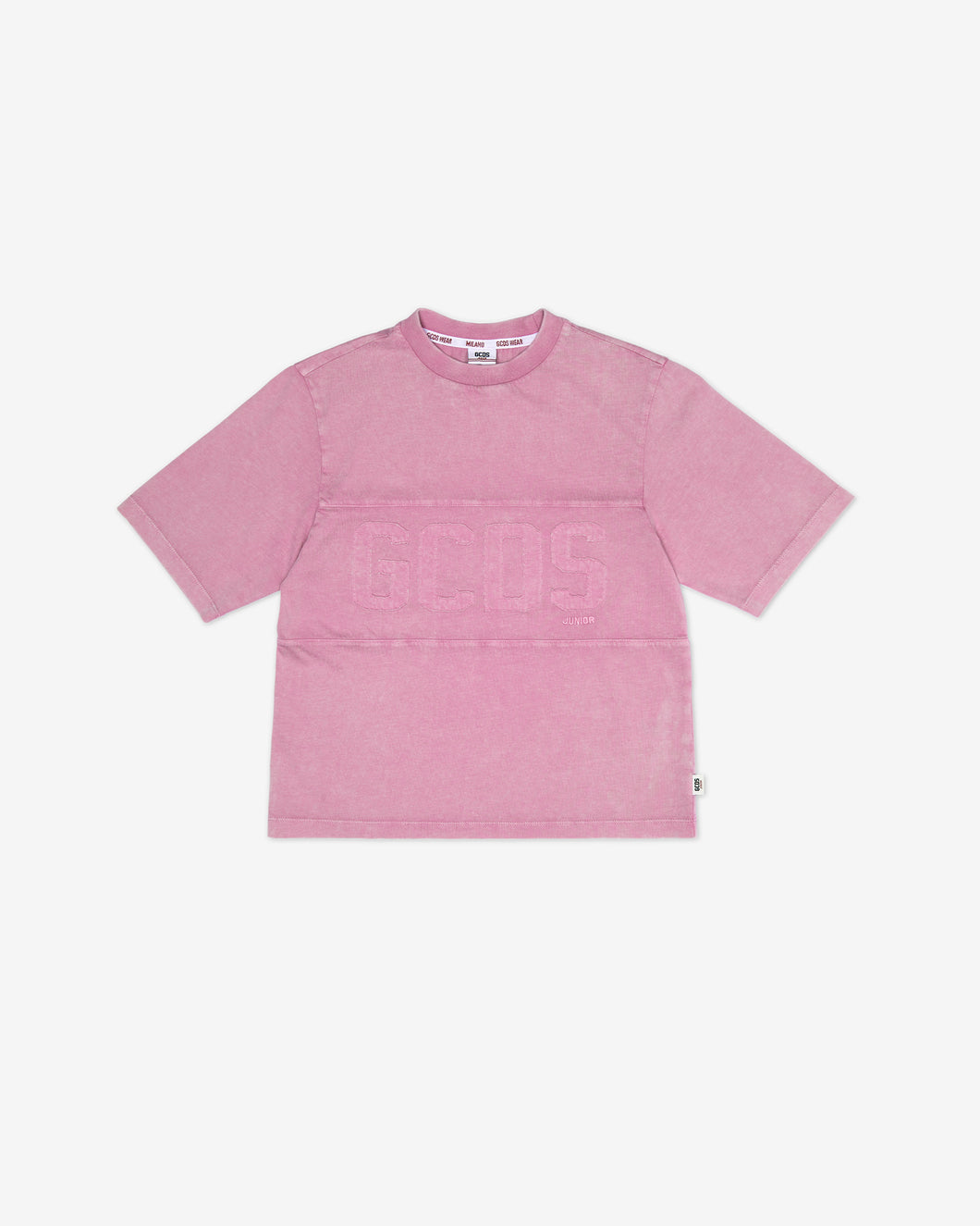 Junior Overdyed Gcds Logo Band T-Shirt: Girl T-shirts Pink | GCDS Spring/Summer 2023