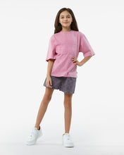 Load image into Gallery viewer, Junior Overdyed Gcds Logo Band T-Shirt: Girl T-shirts Pink | GCDS Spring/Summer 2023
