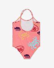 Load image into Gallery viewer, Junior Shell Swimsuit: Girl Swimwear Fuchsia | GCDS Spring/Summer 2023

